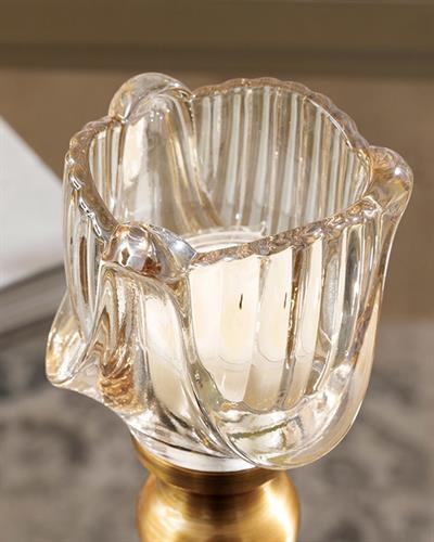 Rustic Свещник 7,5x7,5x19,5 см Златен