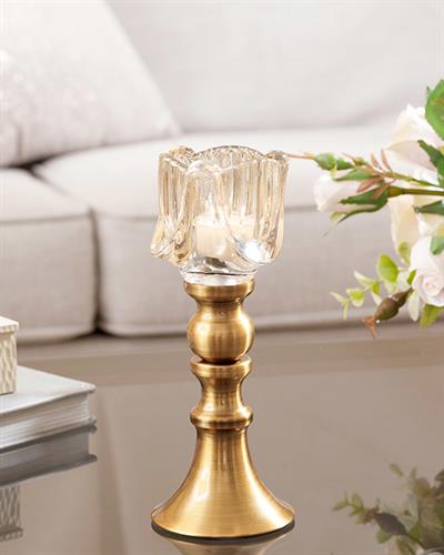 Rustic Свещник 7,5x7,5x19,5 см Златен