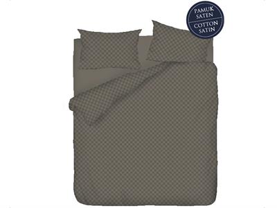 Rustic Check СПАЛНО БЕЛЬО КОМПЛЕ Двоен Памучен Сатен 200x220 cm Brown,