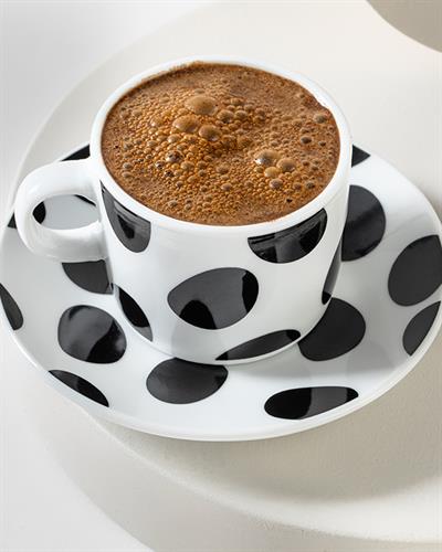 Rustic Dots Сервиз За Кафе 4 Бр. За 2 Души, Порцелан, Черно, 80 Ml