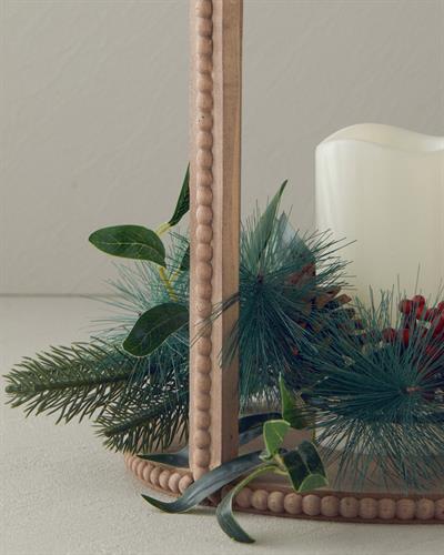 Rustic Wooden With Led Lantern Natural.