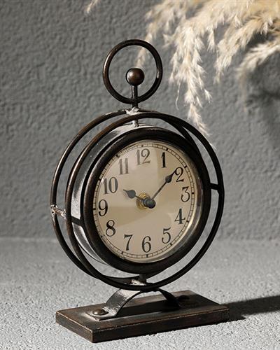 Ruth Часовник За Маса Метал, Черно, 14.5 X 6.5 X 23.5Cm