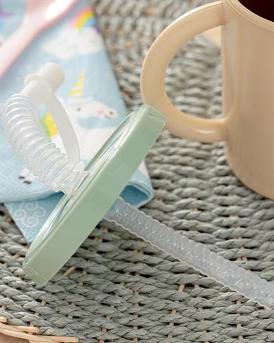 Safari Plastic Glass with Straw 210 ml Green
