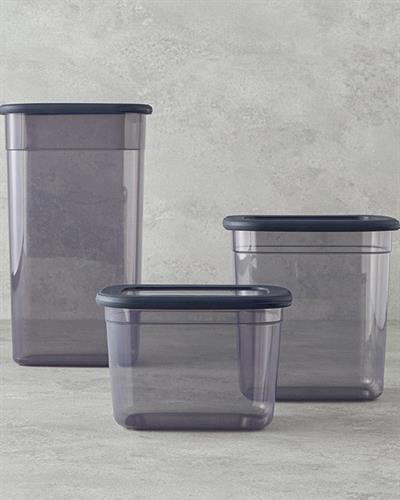 Safe Food Съд За Съхранение 3 бр. Пластмаса 1300+2000+3200 мл Антрацит