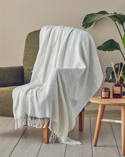 Saige Тв Одеяло Шотландско каре 110x170 см. Екрю