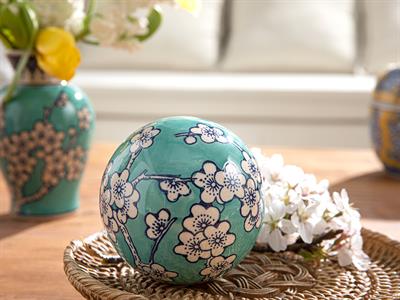 Sakura Garden Декоративен Предмет Порцелан, Зелено, 10 X 10 X 10 Cm