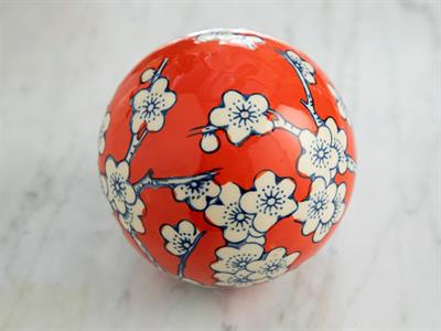 Sakura Garden Декоративен Предмет Порцелан, Червено, 10 X 10 X 10 Cm