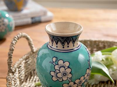 Sakura Garden Ваза Порцелан, Зелено, 10 X 10 X 15 Cm