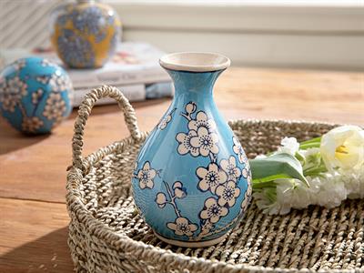 Sakura Garden Ваза Порцелан, Синьо, 10 X 10 X 15 Cm