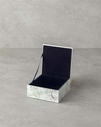 Sakura Garden Декоративна Кутия Стъкло 12x12x5,3 см Кремав