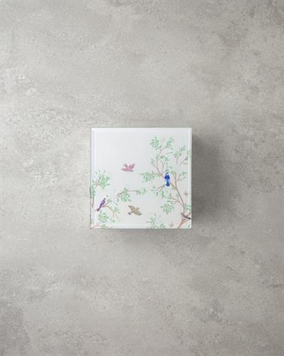 Sakura Garden Декоративна Кутия Стъкло 12x12x5,3 см Кремав