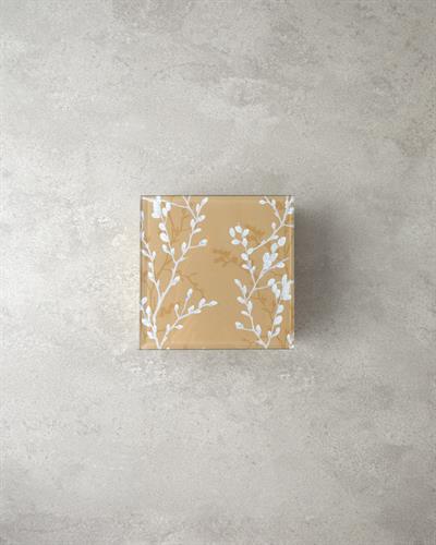 Sakura Garden Декоративна Кутия Стъкло 12x12x5,3 см Бежов