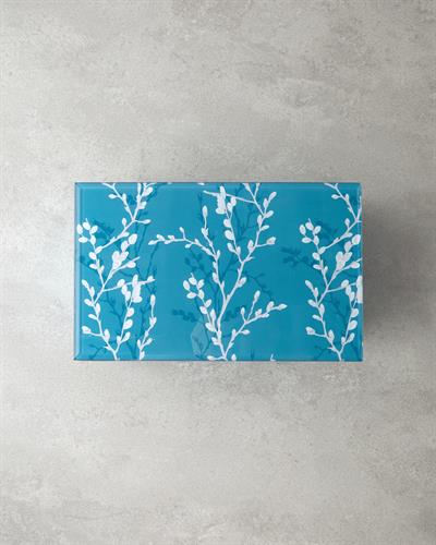 Sakura Garden Декоративна Кутия Стъкло 21x13x8,5 cm Светлосин