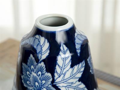 Salford Ваза Порцелан 13x13x15 см Син - Бял.