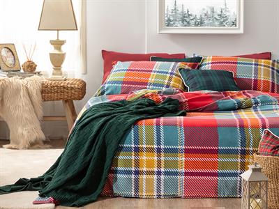 Salford СПАЛНО БЕЛЬО КОМПЛЕ Двоен Фланела 200x220 cm Red