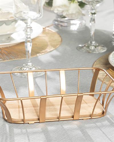 Sally Кошница За Хляб 93% Метал 7% МДФ 22x14 см Златен