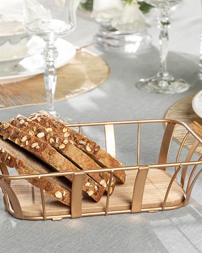 Sally Кошница За Хляб 93% Метал 7% МДФ 22x14 см Златен