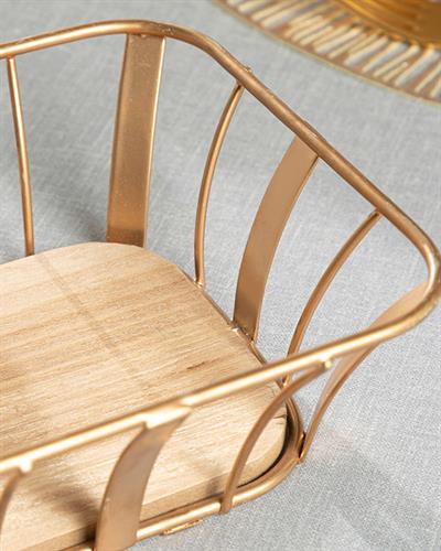 Sally Кошница За Хляб 93% Метал 7% МДФ 22x14 см Златен