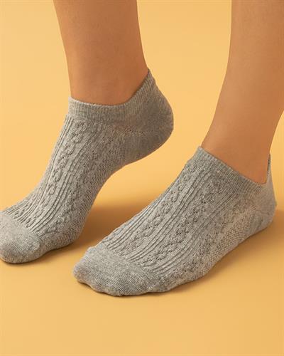 Samara Чорапи До Глезена Дамски, Памучен, Сиво, 36-40