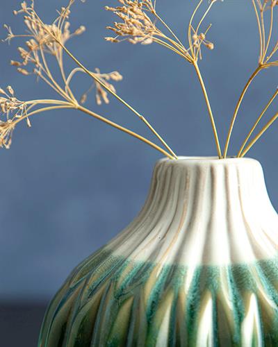 Sandra Ваза 12x12x24 см Зелен