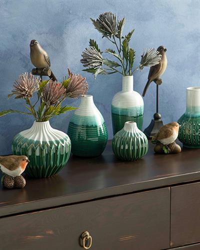 Sandra Ваза 12x12x24 см Зелен