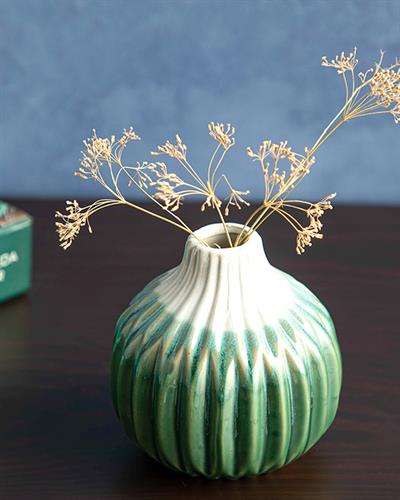 Sandra Ваза 12x12x24 см Зелен