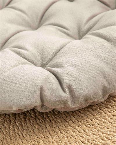 Sandy Round Възглавница За Стол Кадифе, Сиво, 40 Cm