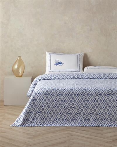 Sandy Seashore Комплект Одеяло Пике Двоен С щампа 200x220 см Син