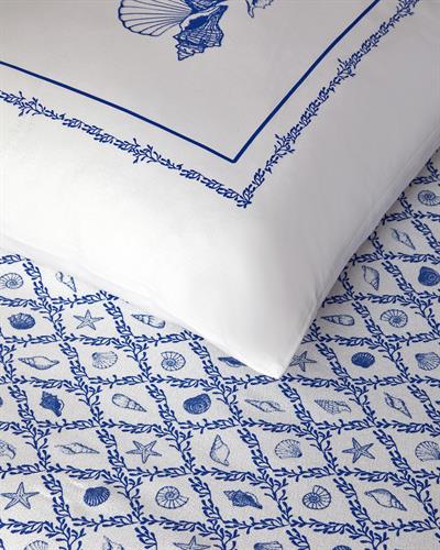 Sandy Seashore Комплект Одеяло Пике Двоен С щампа 200x220 см Син