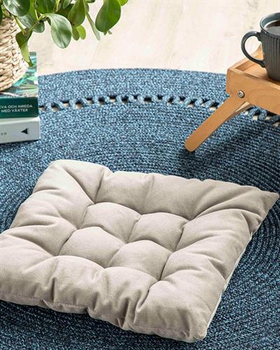 Sandy Square Възглавница За Стол Кадифе, Сиво, 40 X 40 Cm