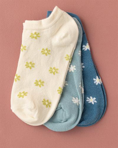 Sanne Чорап Дамски 3 Бр., Памучен, Екру- Синьо, 36-40