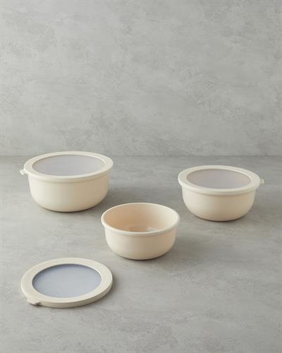 Sara Plastic 3 pcs Storage Container Cream