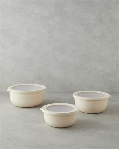 Sara Plastic 3 pcs Storage Container Cream