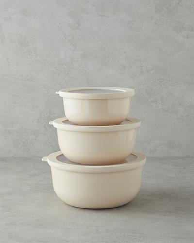 Sara Plastic 3 pcs Storage Container Cream