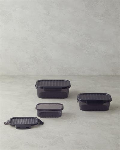 Sasha Кутия За Съхранение 3 бр. Пластмаса 400+800+1400 мл Антрацит