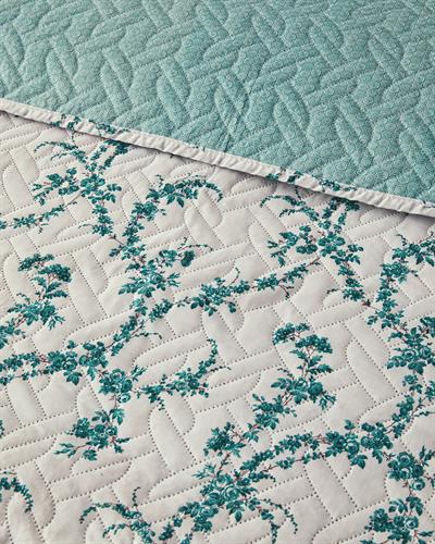 Scroll Flowers Комплект Кувертюра За Легло Двоен Многофункционален 200x220 см Зелен