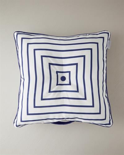 Sea Декоративен Пуф Бяло – Индиго, 60 X 60 Cm