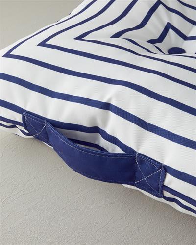 Sea Декоративен Пуф Бяло – Индиго, 60 X 60 Cm