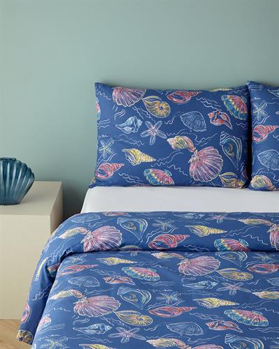 Sea Dreams Спален Комплект Двоен Памучен 200x220 см Тъмносин