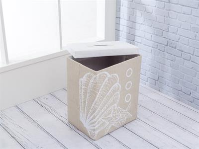 Sea Shell КОШ ЗА ПРАНЕ С капак Полиестер 37x27x44 cm Beige