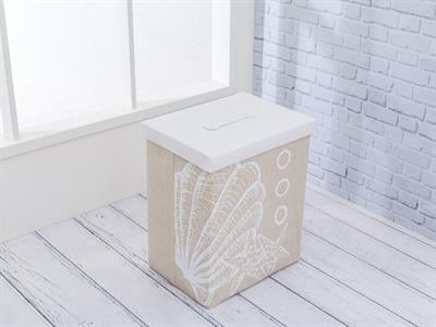 Sea Shell КОШ ЗА ПРАНЕ С капак Полиестер 37x27x44 cm Beige
