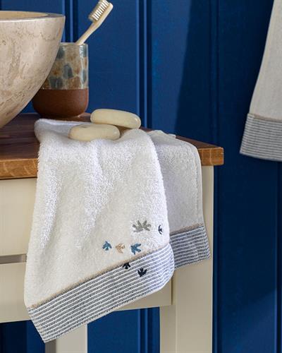 Seagull Хавлии За Ръце Бродирани, Памучен, Бяло, 30 X 40 Cm