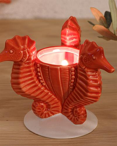 Seahorse Свещник 9,6x6,6x10,2 см Оранжев