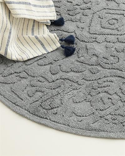 Seana Килим Памучен, Сиво, 110 X 110 Cm