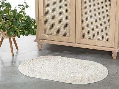 Seana Килим Памучен, Кремово, 60 X 90 Cm