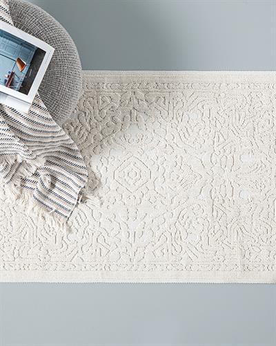 Seana Килим Памучен, Бяло, 80 X 150 Cm