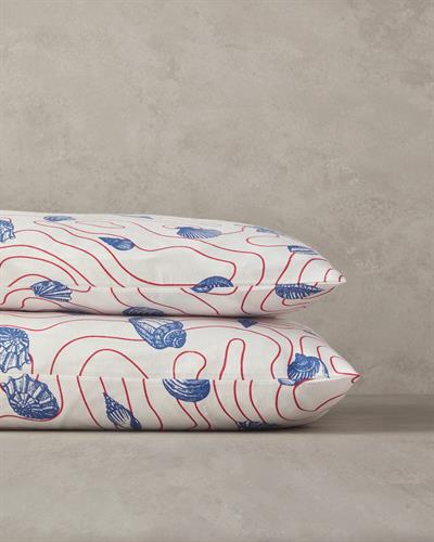 Seashell Shmphony Калъфка За Възглавница 2 бр. Лесно за гладене 50X70 Червен-Тъмносин