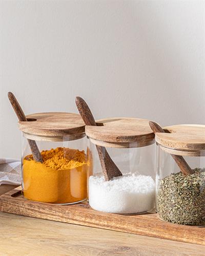 Serena Съд За Подправки 3 Бр., Стъкло, Прозрачен, 340 Ml