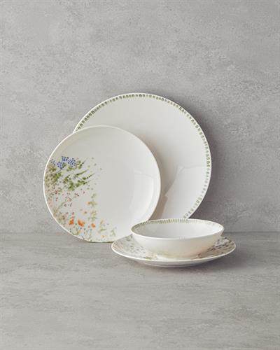 Serenity Комплект За Хранене Порцелан 24 части за 6 души Морскосин - Зелен