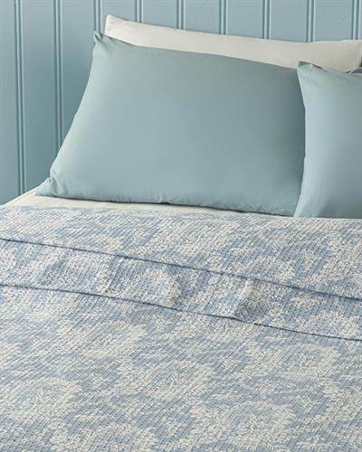 Serenity Garden Пике Единичен Размер, Отпечатан, Светло Синьо, 150 X 220 Cm